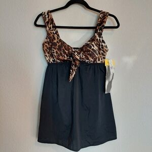 Longitude One Piece Animal Print Swimsuit Size 10 NWT